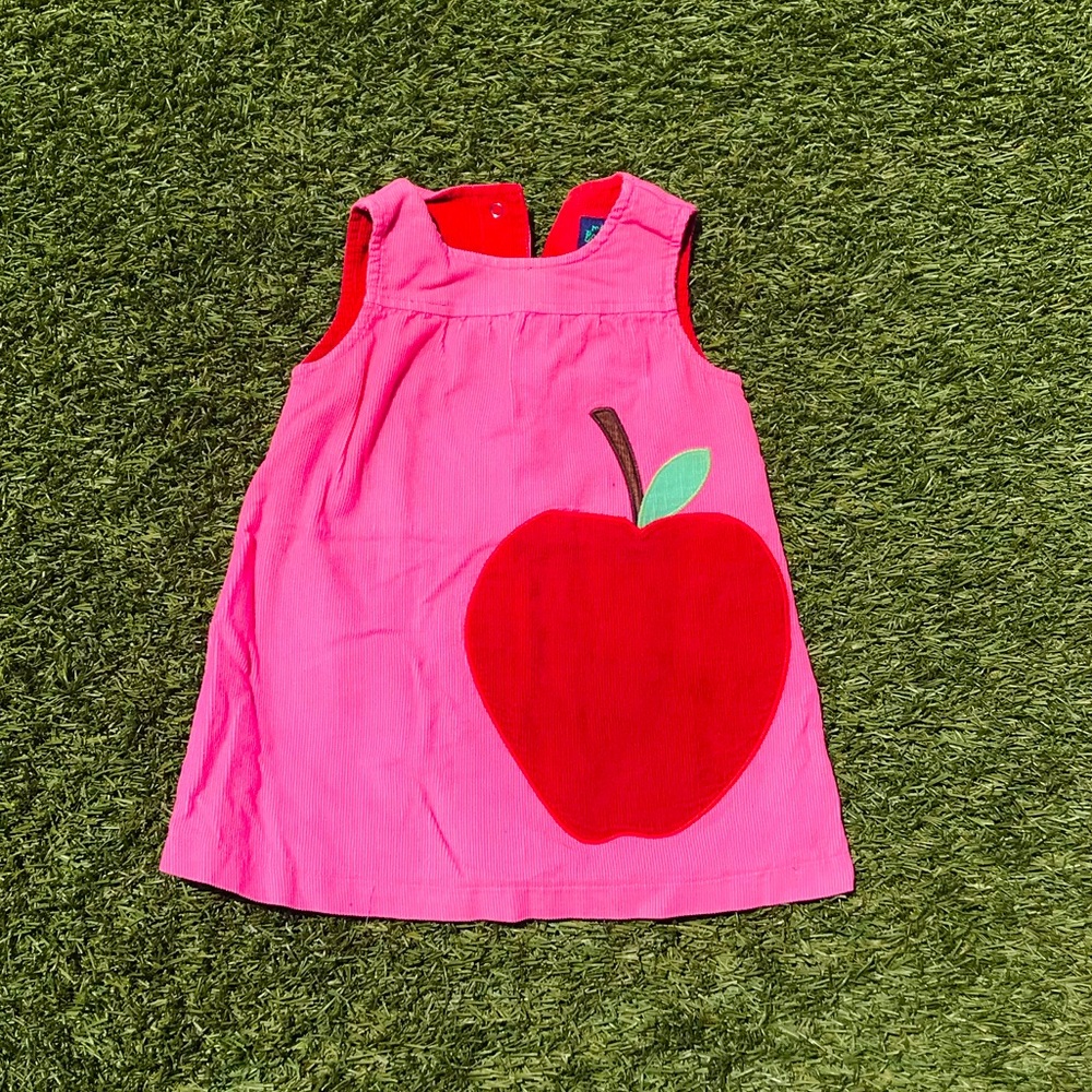 MINI BODEN a Line Apple Patch Dress Corduroy